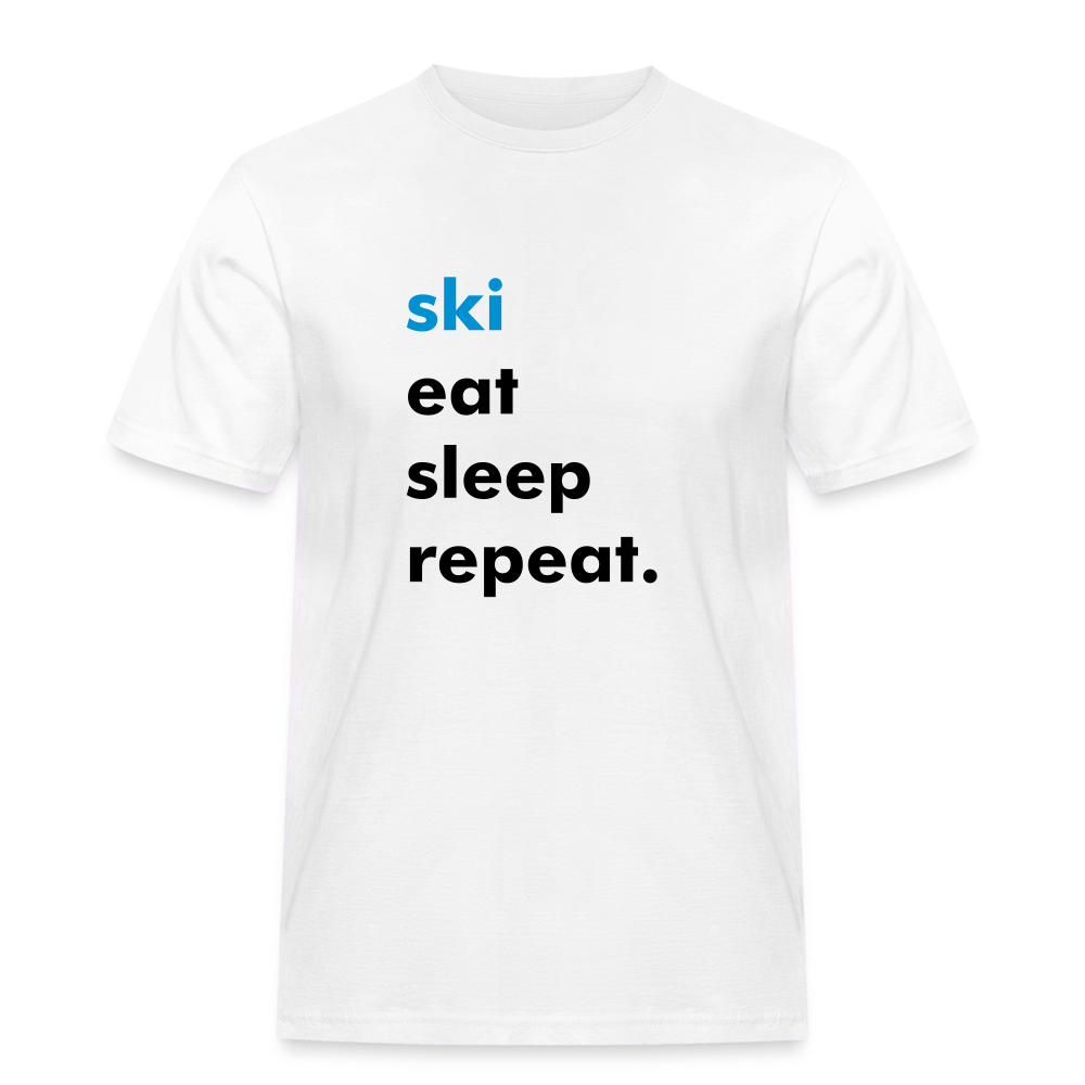 ski eat sleep repeat T-Shirt - white