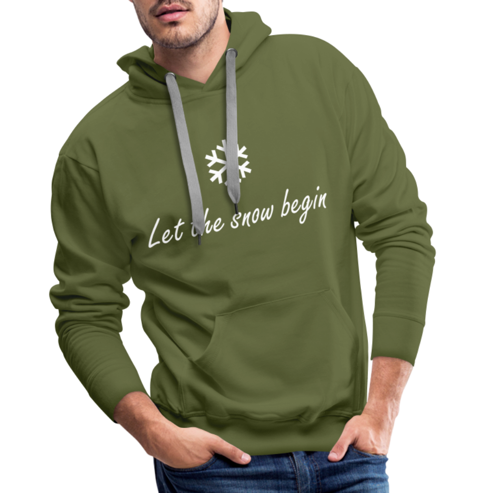 Let the snow begin Hoodie - Olivgrün