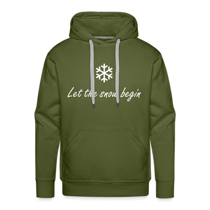 Let the snow begin Hoodie - Olivgrün